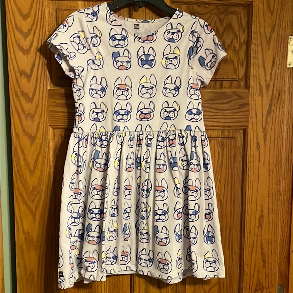 Tea Collection French Bulldog print dress